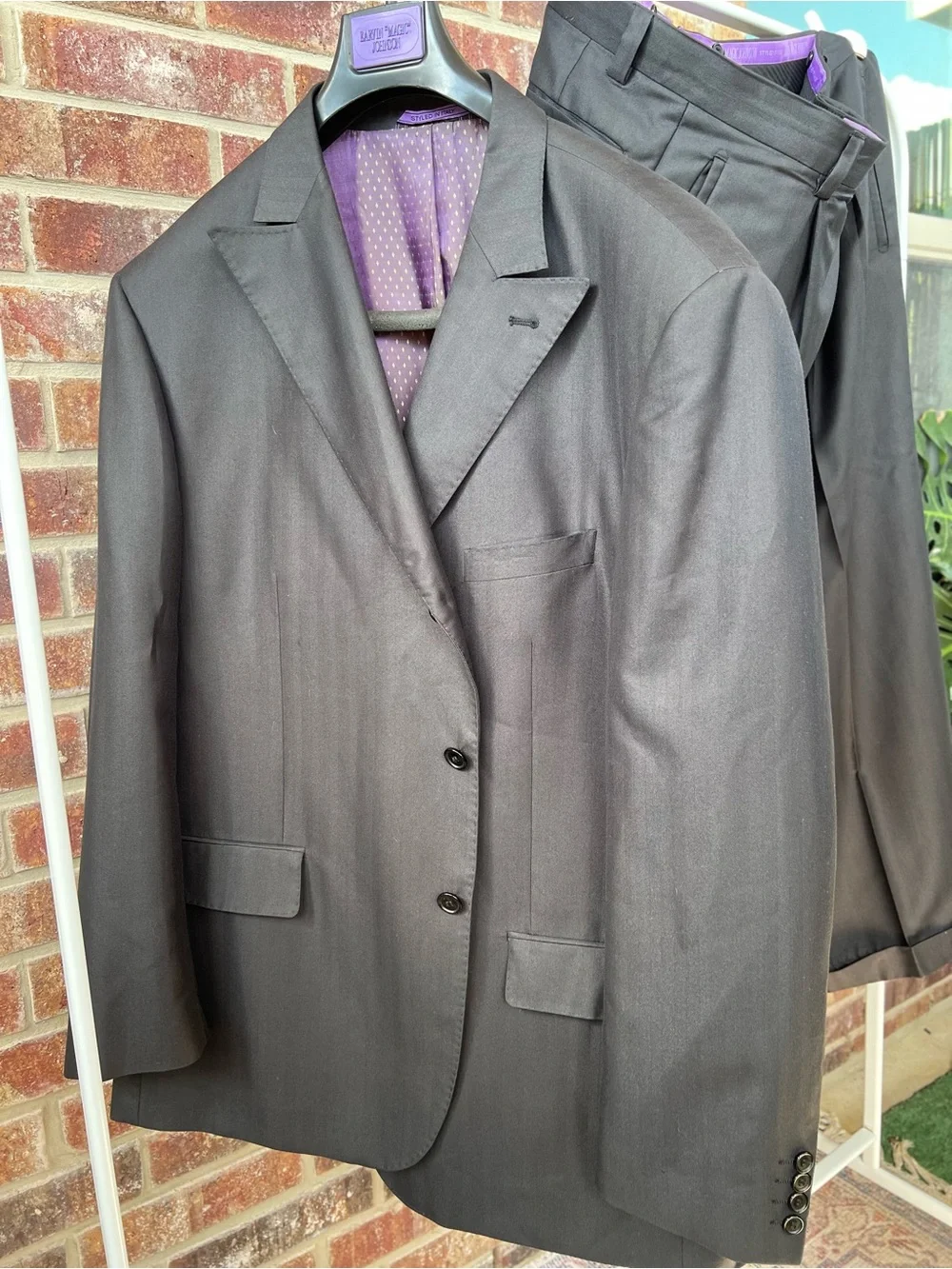 Earvin Magic Johnson Signature 2-Piece Suit black Pinstripe 52R